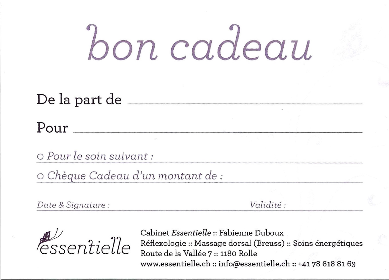 Bon cadeau Duboux